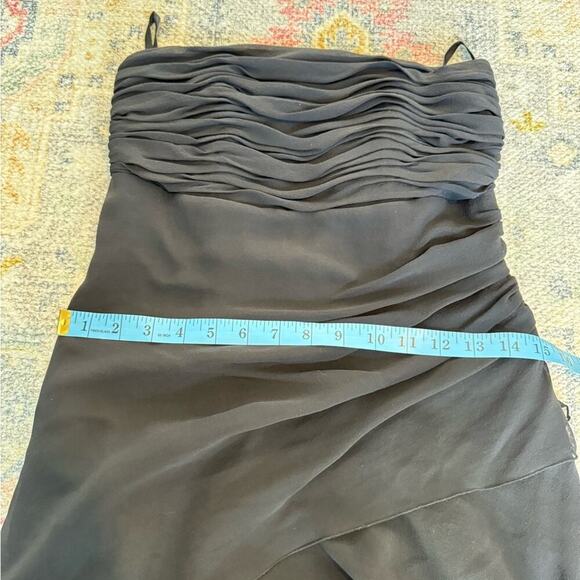 Bloomingdale’s 100% Silk Ruched Midi Strapless Dress Sz 4P - Picture 10 of 11